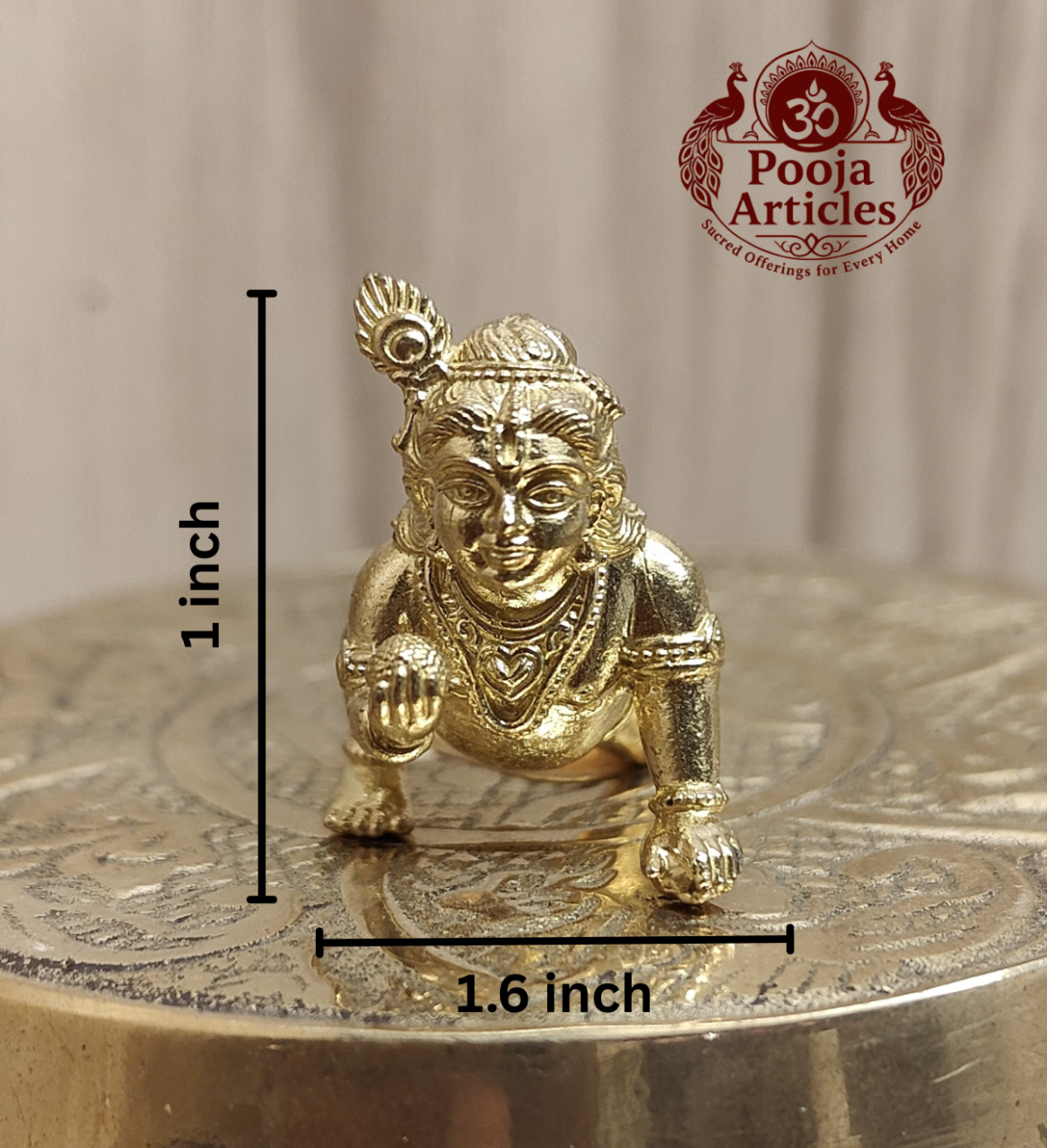 Panchaloha Krishna Idol 1 Inch - Image 2