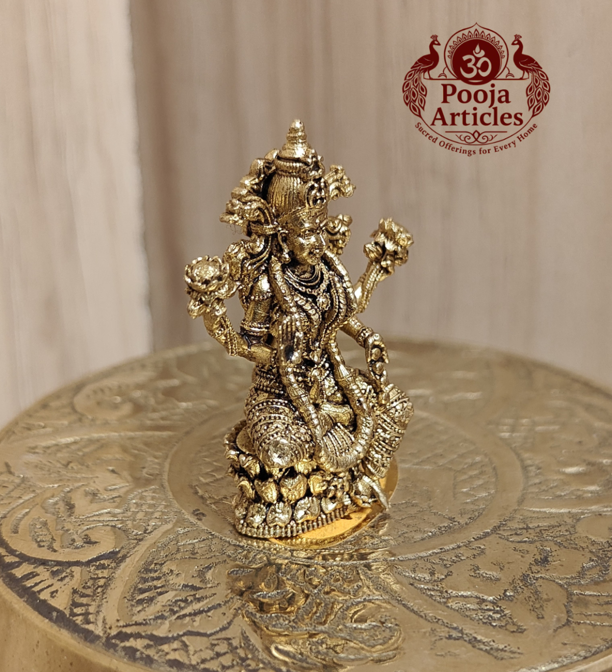 Panchaloha Lakshmi Idol 1.5 Inch - Image 3