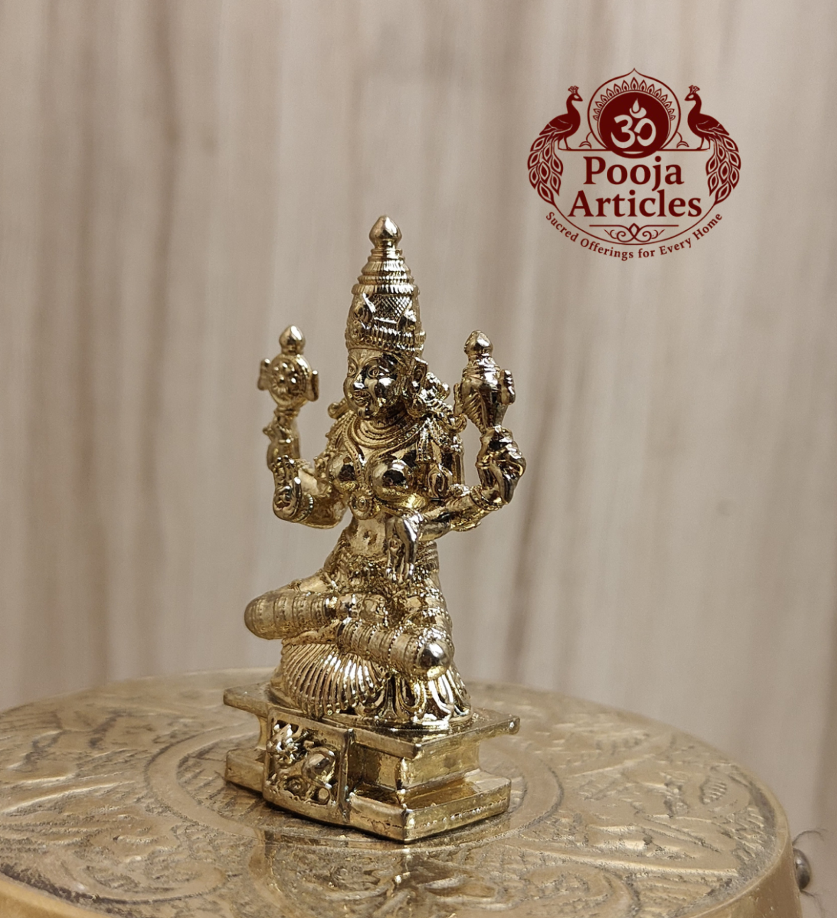 Panchaloha Lakshmi Statue 2 Inch - Image 4