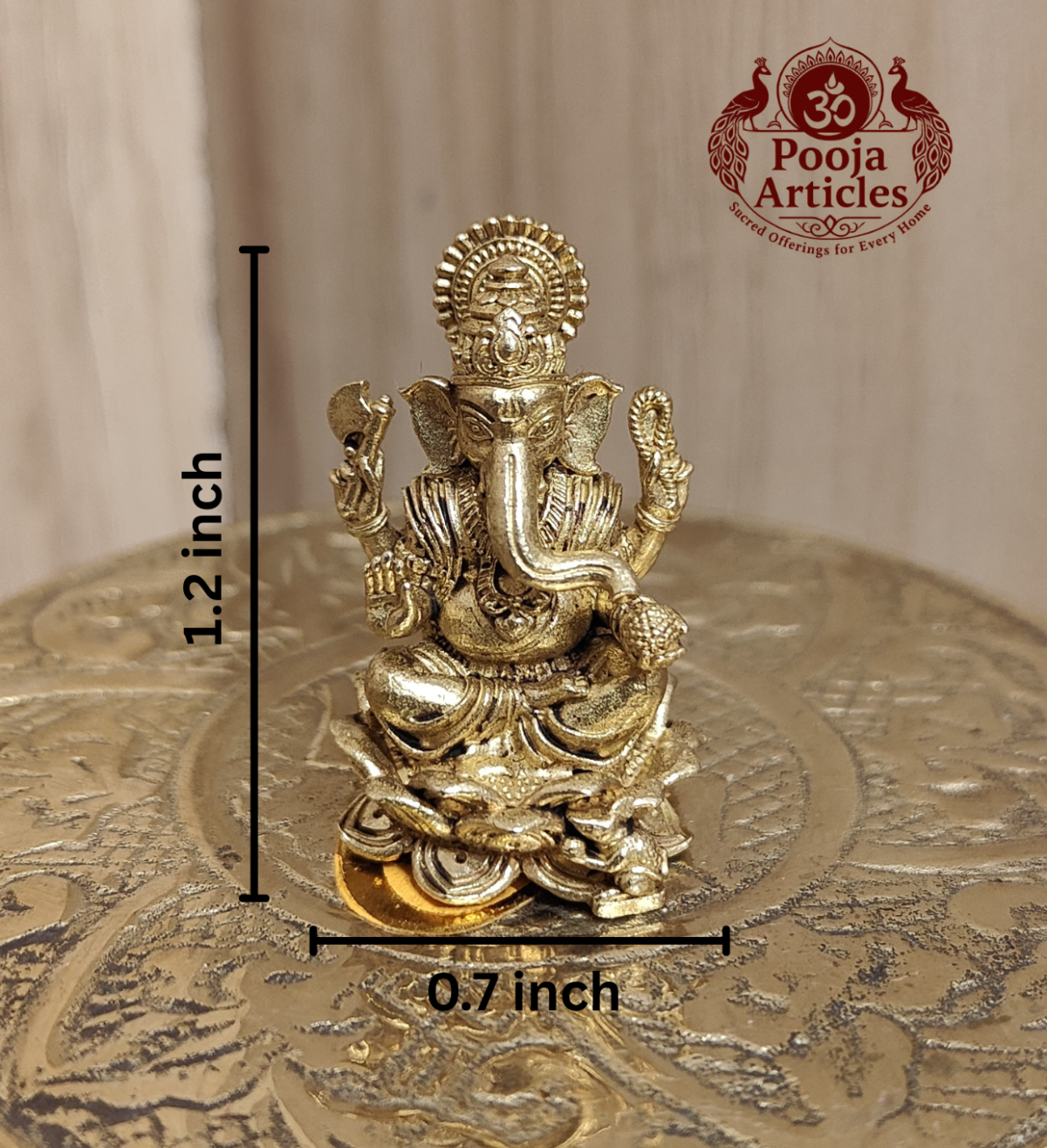Panchaloha Ganesha Idol 1.2 Inch - Image 2