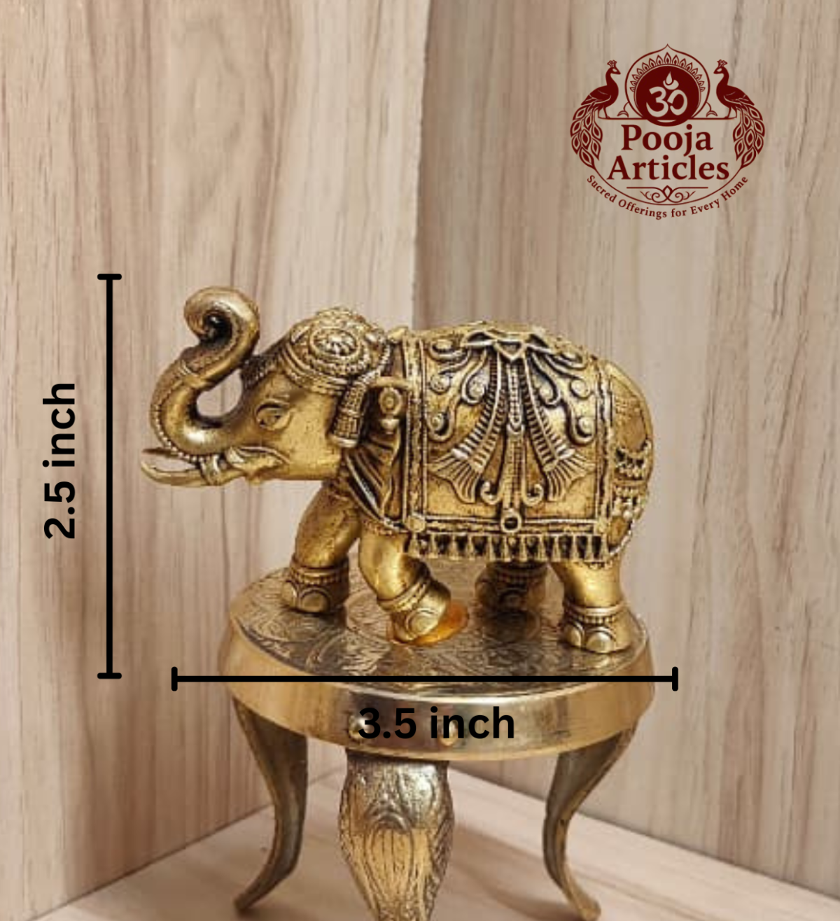Premium Brass Elephant Statue 2.5 Inch - Image 2
