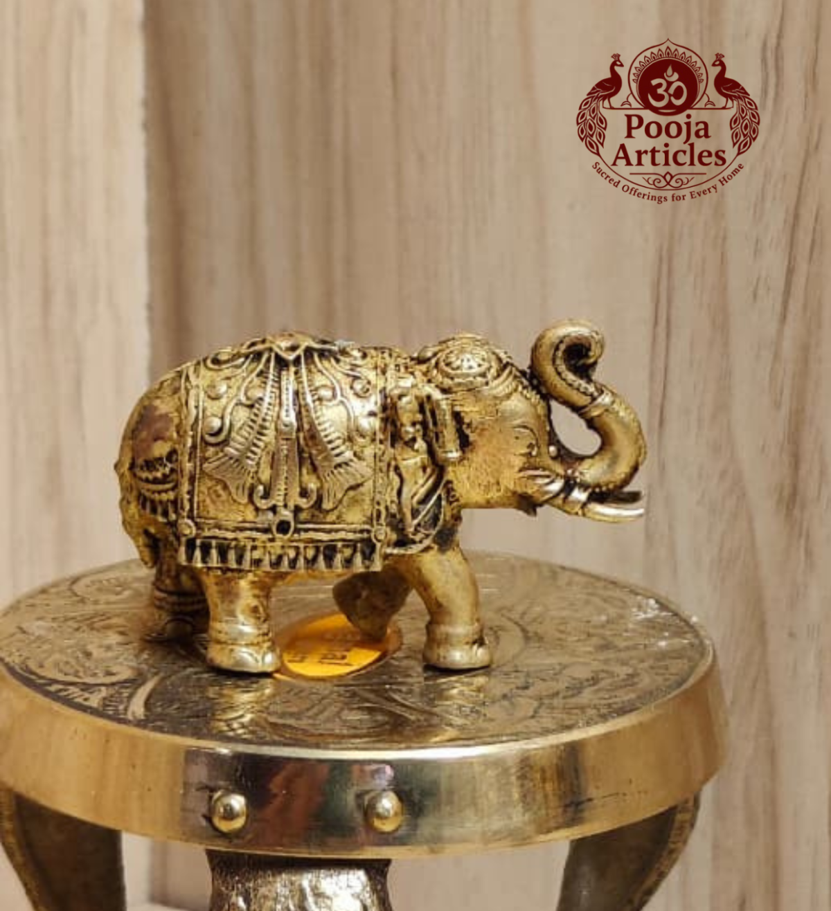 Premium Brass Elephant Statue 1.5 Inch - Image 3