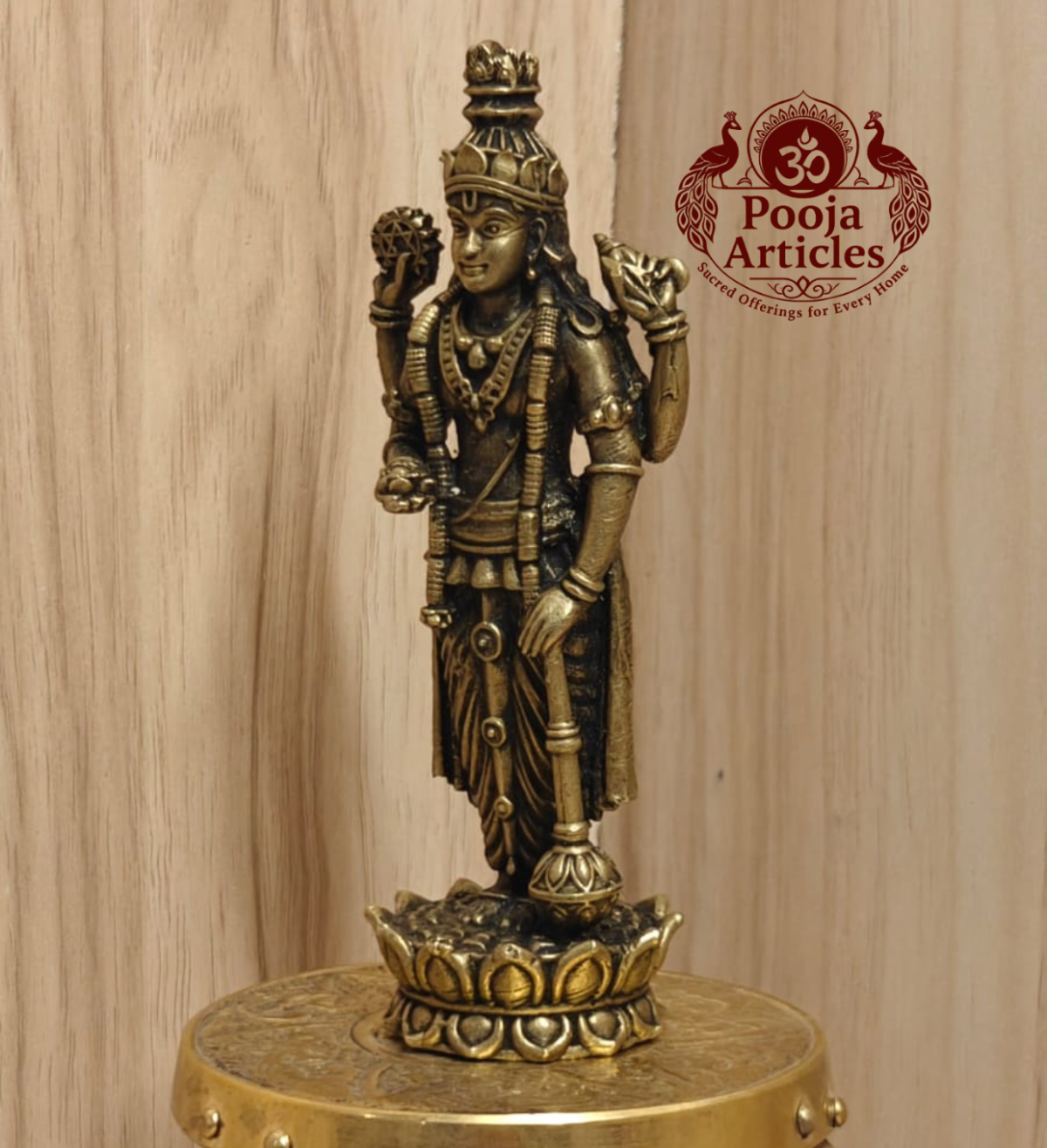 Premium Brass Guruvayoorappan Statue 4 Inch