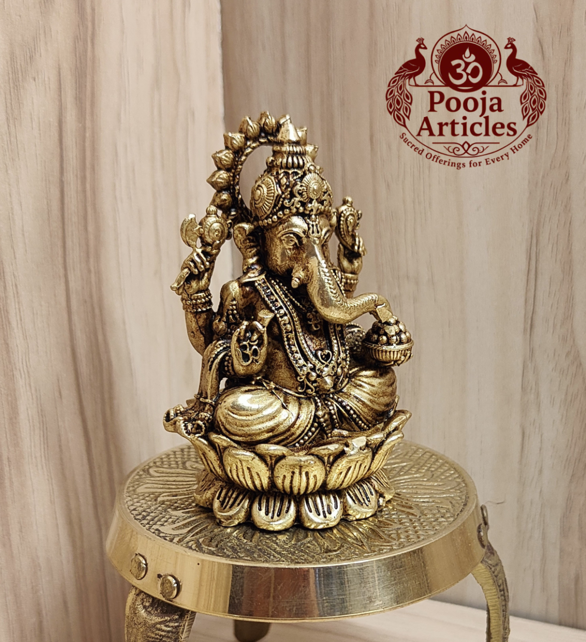 Premium Brass Lord Ganesh Idol 3 Inch - Image 3