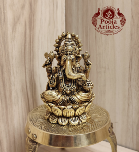 Premium Brass Lord Ganesh Idol 3 Inch 2 Premium Brass Lord Ganesh Idol 3 Inch