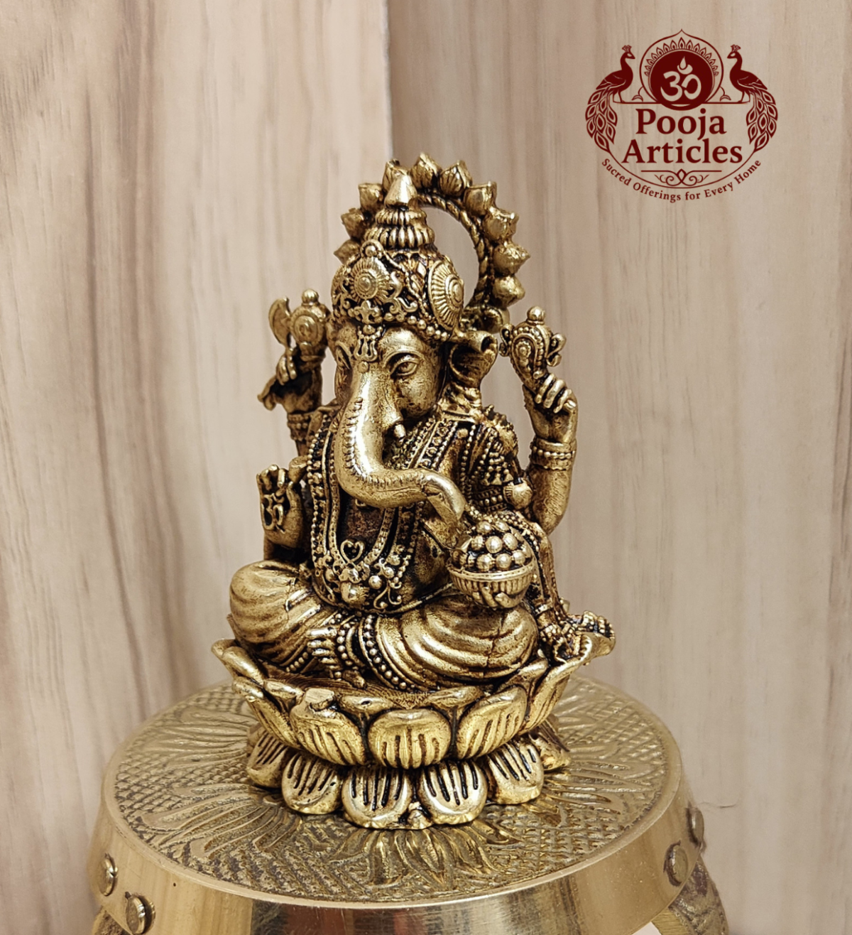 Premium Brass Lord Ganesh Idol 3 Inch - Image 4