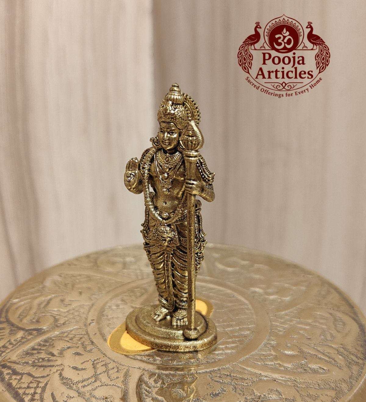 Premium Brass Lord Murugan Idol 2 Inch - Image 4