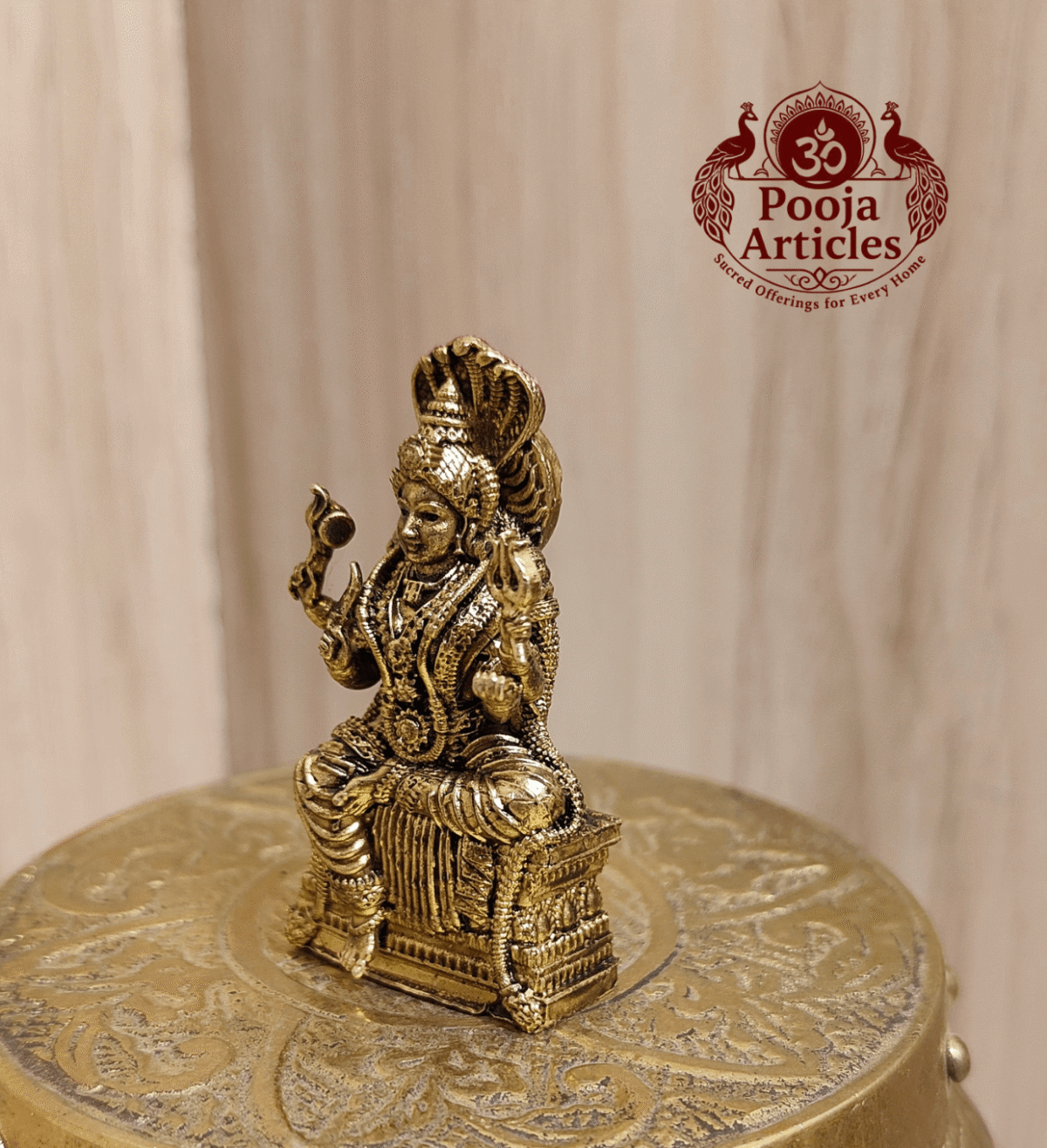 Premium Brass Mariamman Statue – 2 Inch - Image 4