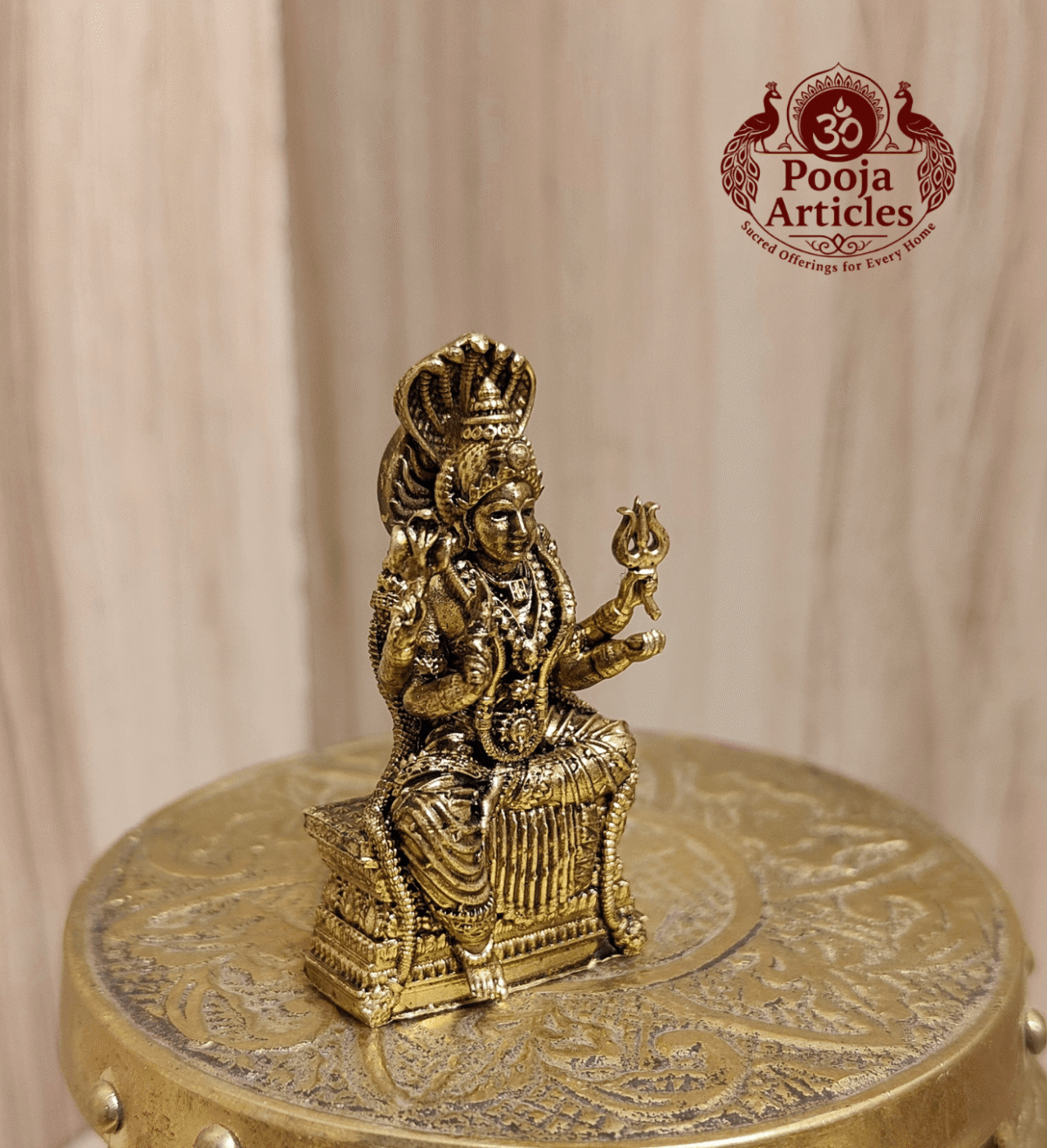 Premium Brass Mariamman Statue – 2 Inch - Image 3
