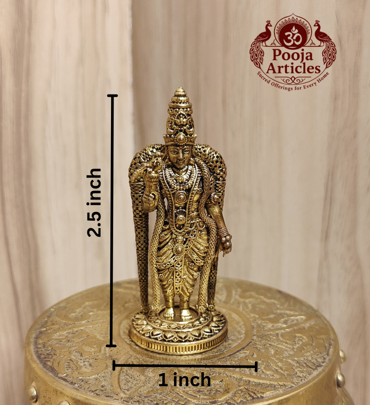 Premium Brass Meenakshi Amman Statue 2.5 Inch - Image 2