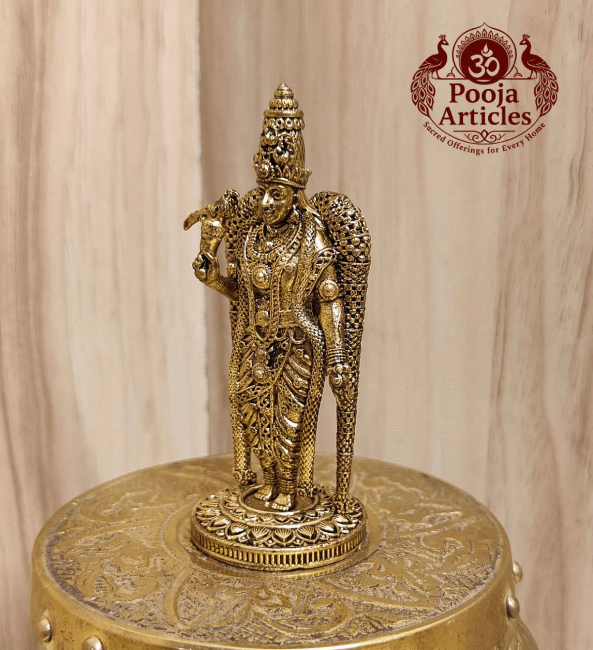 Premium Brass Meenakshi Amman Statue 3 Inch - Image 4