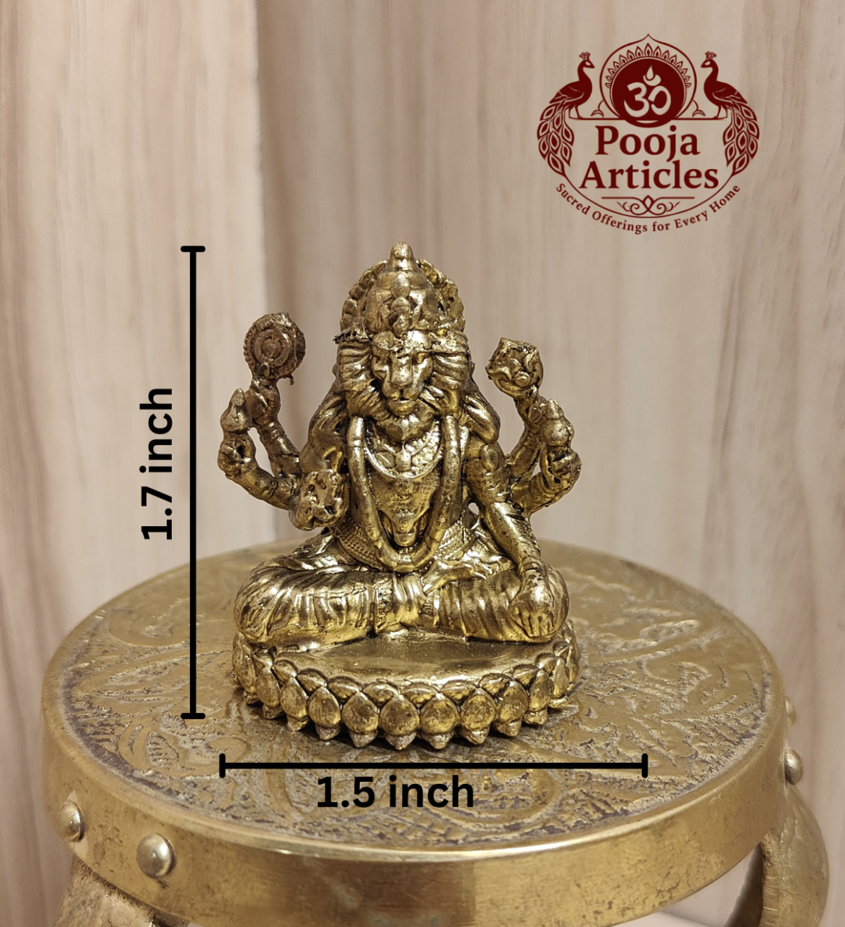 Premium Brass Narasimha Statue 1.7 Inch - Image 2