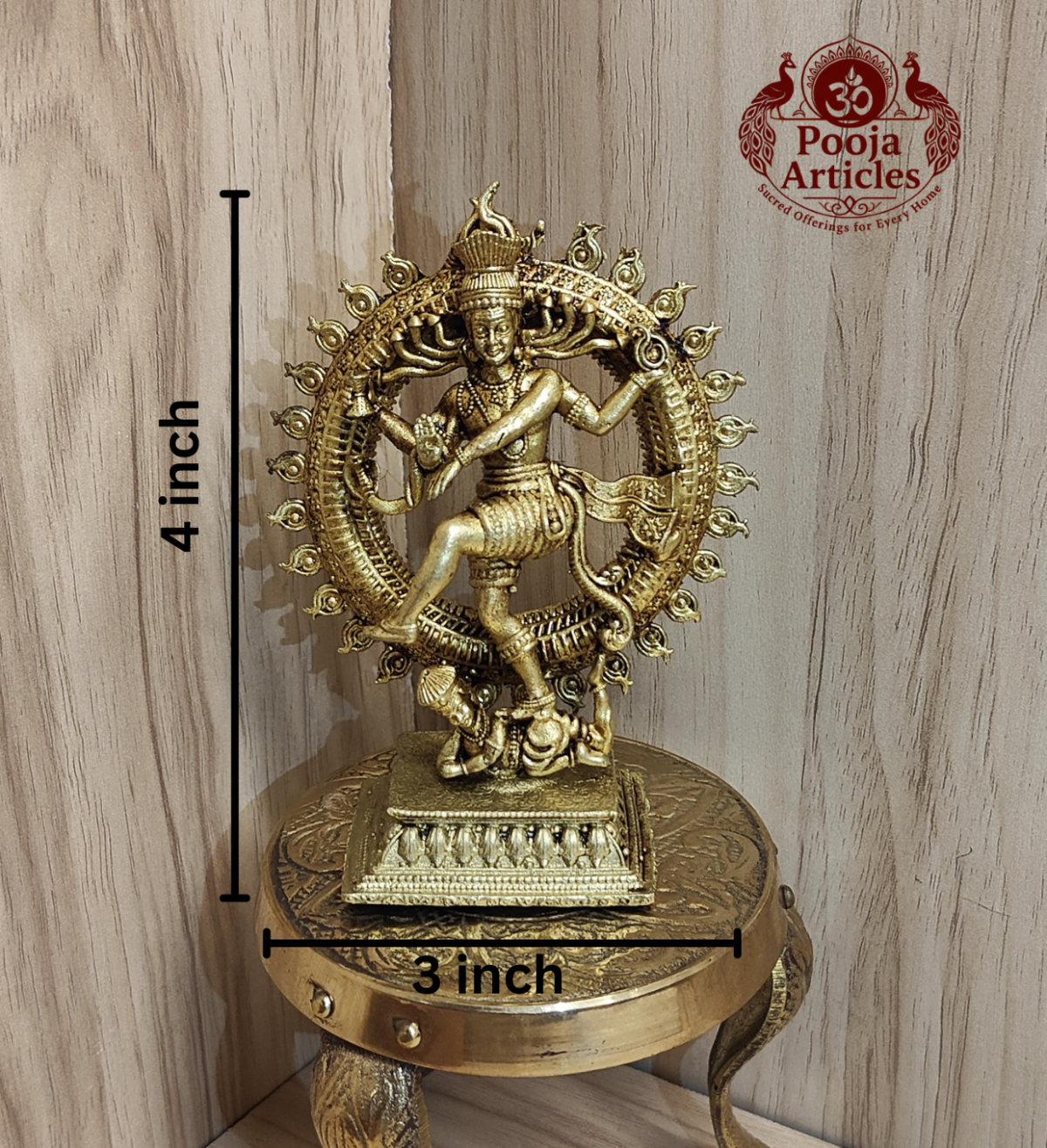 Premium Brass Nataraja Statue 4 Inch - Image 2