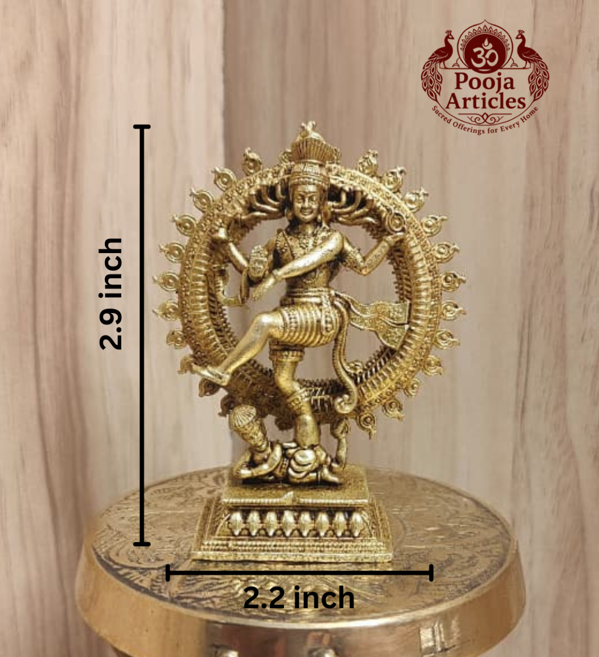 Premium Brass Nataraja Statue 2.9 Inch - Image 2