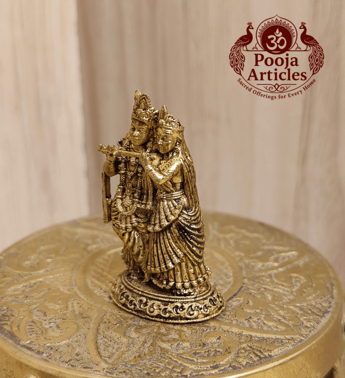 Premium Brass Radha Krishna Statue 1.7 Inch - Image 4