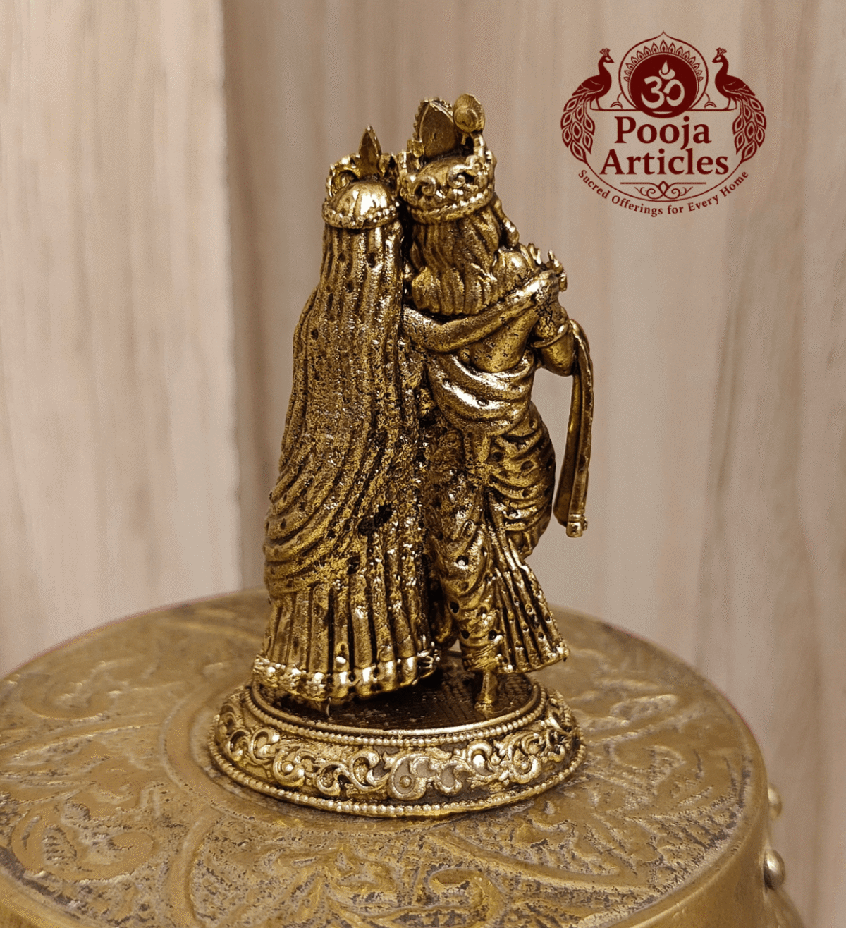 Premium Brass Radha Krishna Statue 2.5 Inch - Image 5