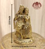 Premium Brass Radha Krishna Statue 2.5 Inch - Image 2