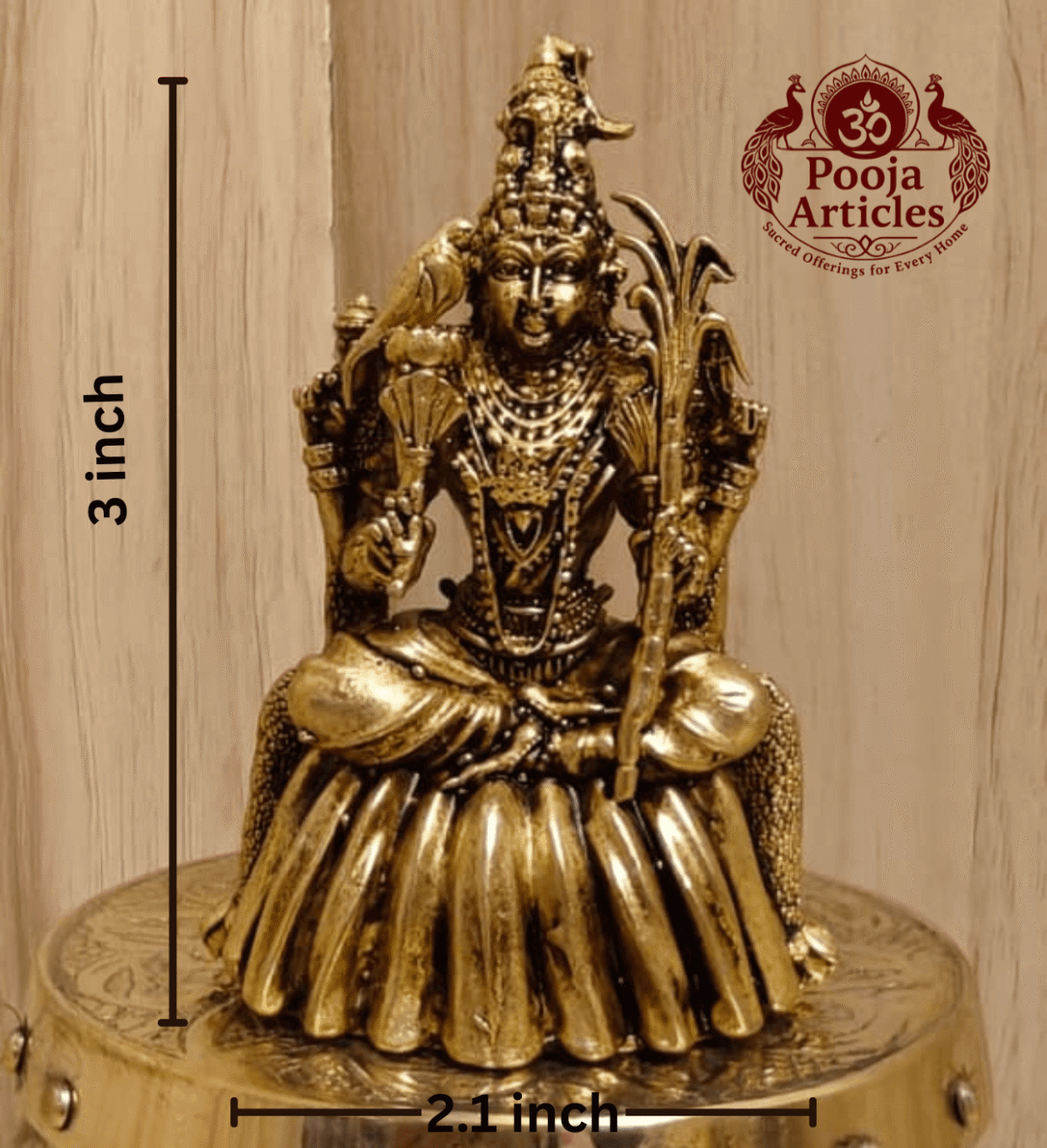 Premium Brass Rajarajeshwari Statue 3 Inch