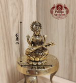 Premium Brass Saraswati Statue 3 Inch - Image 2