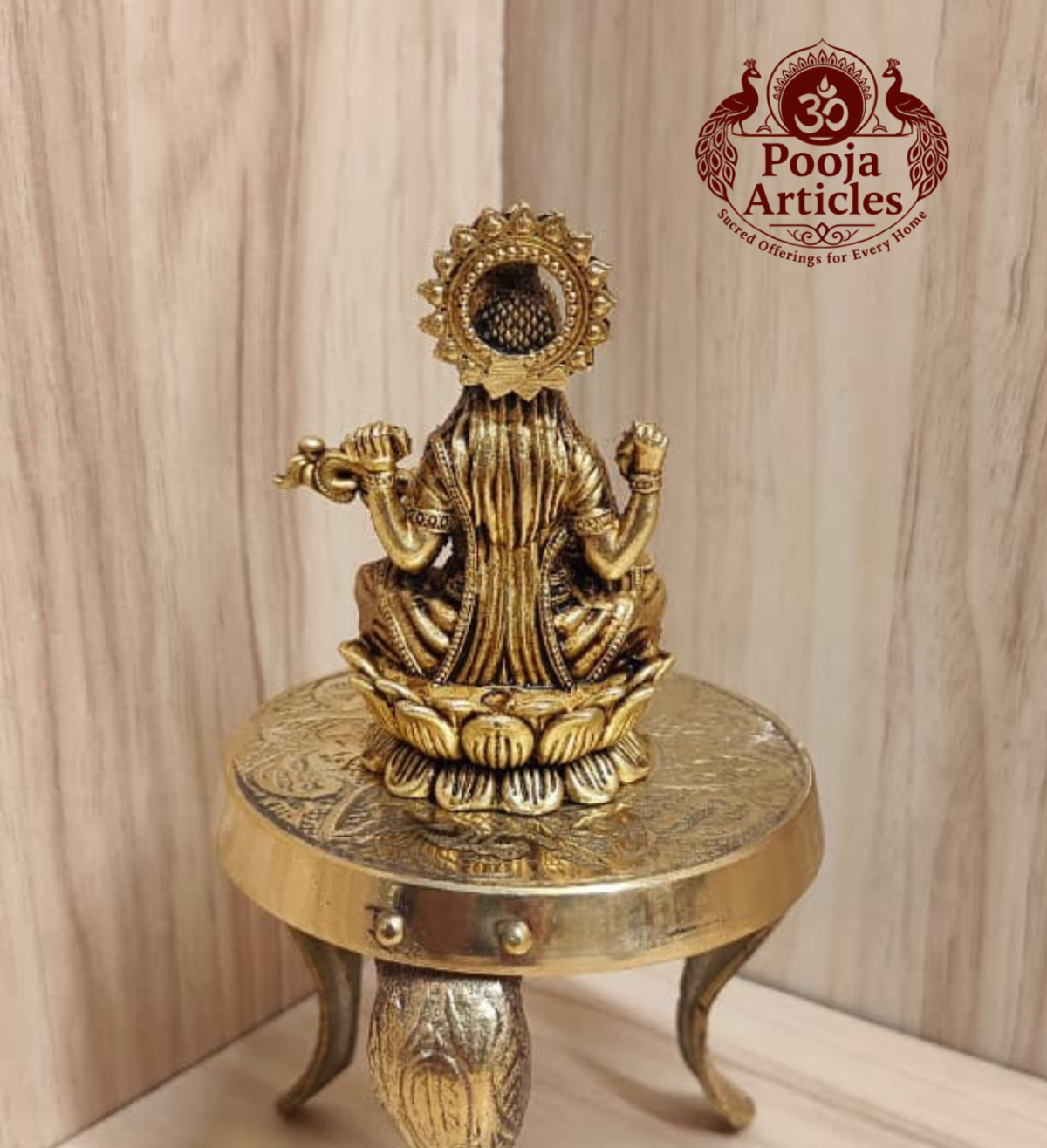 Premium Brass Saraswati Statue 3 Inch - Image 5
