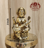 Premium Brass Saraswati Idol 3 Inch - Image 2