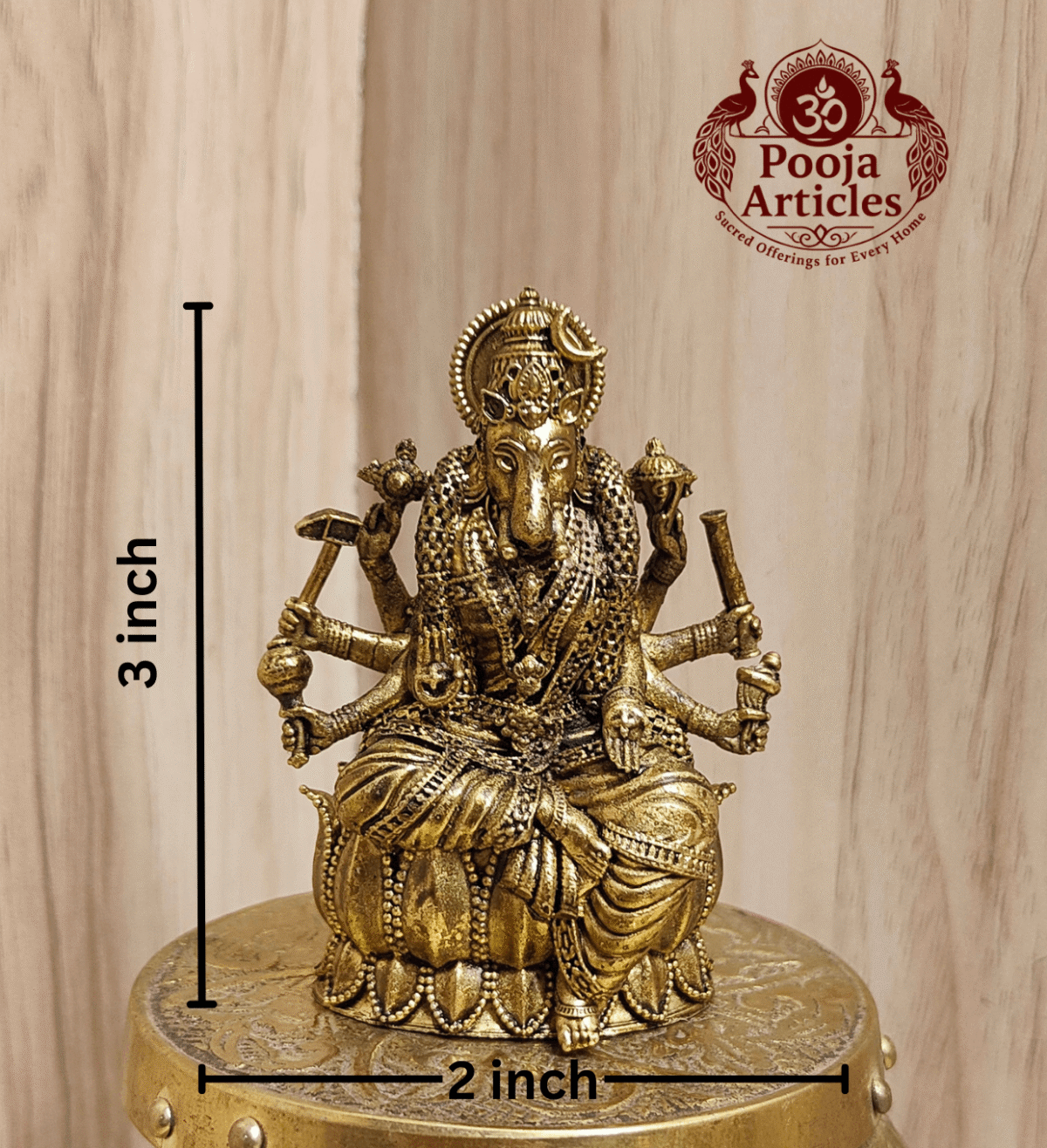 Premium Brass Varahi Amman Statue 3 Inch - Image 2