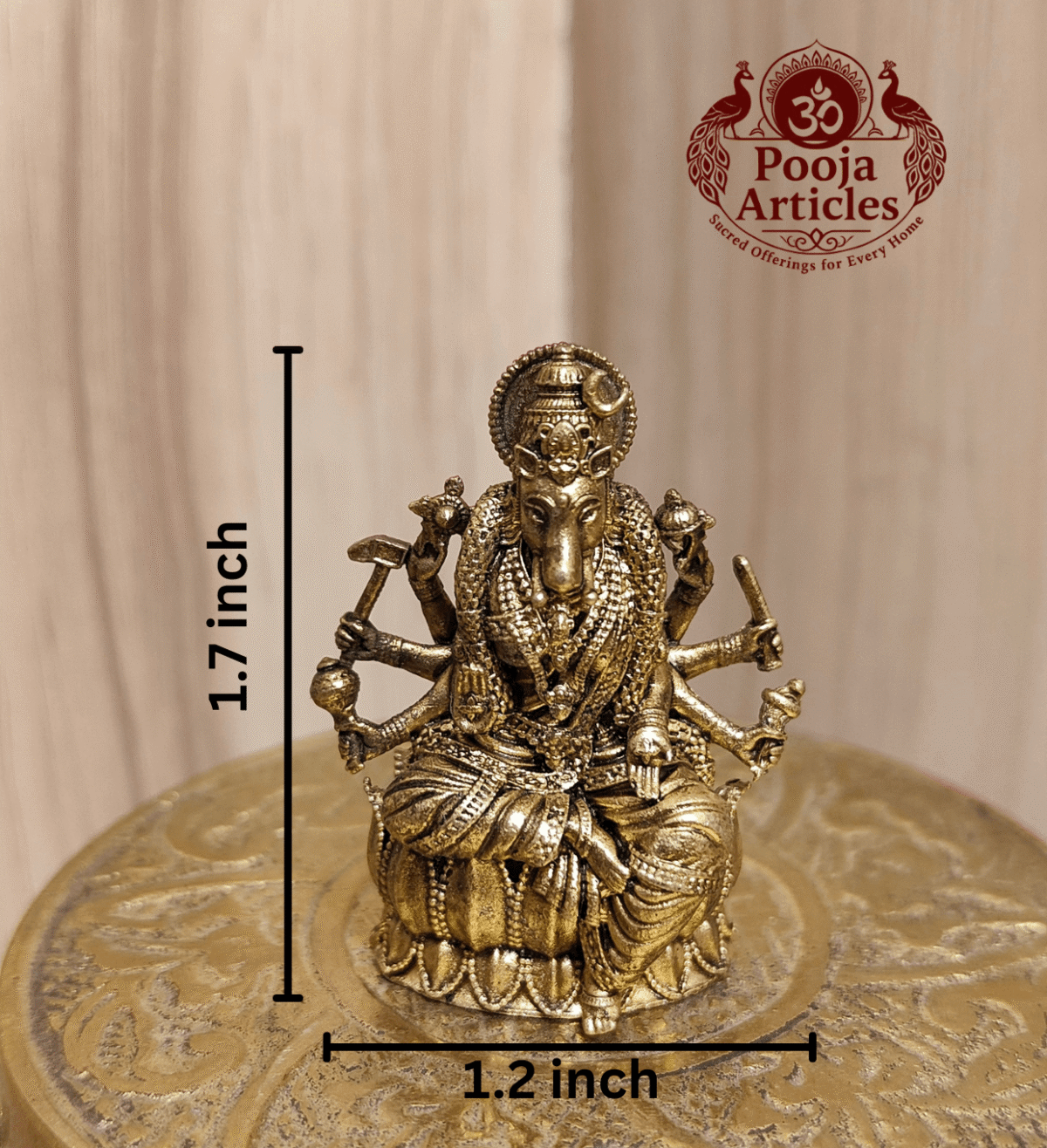 Premium Brass Varahi Amman Statue 1.7 Inch - Image 2