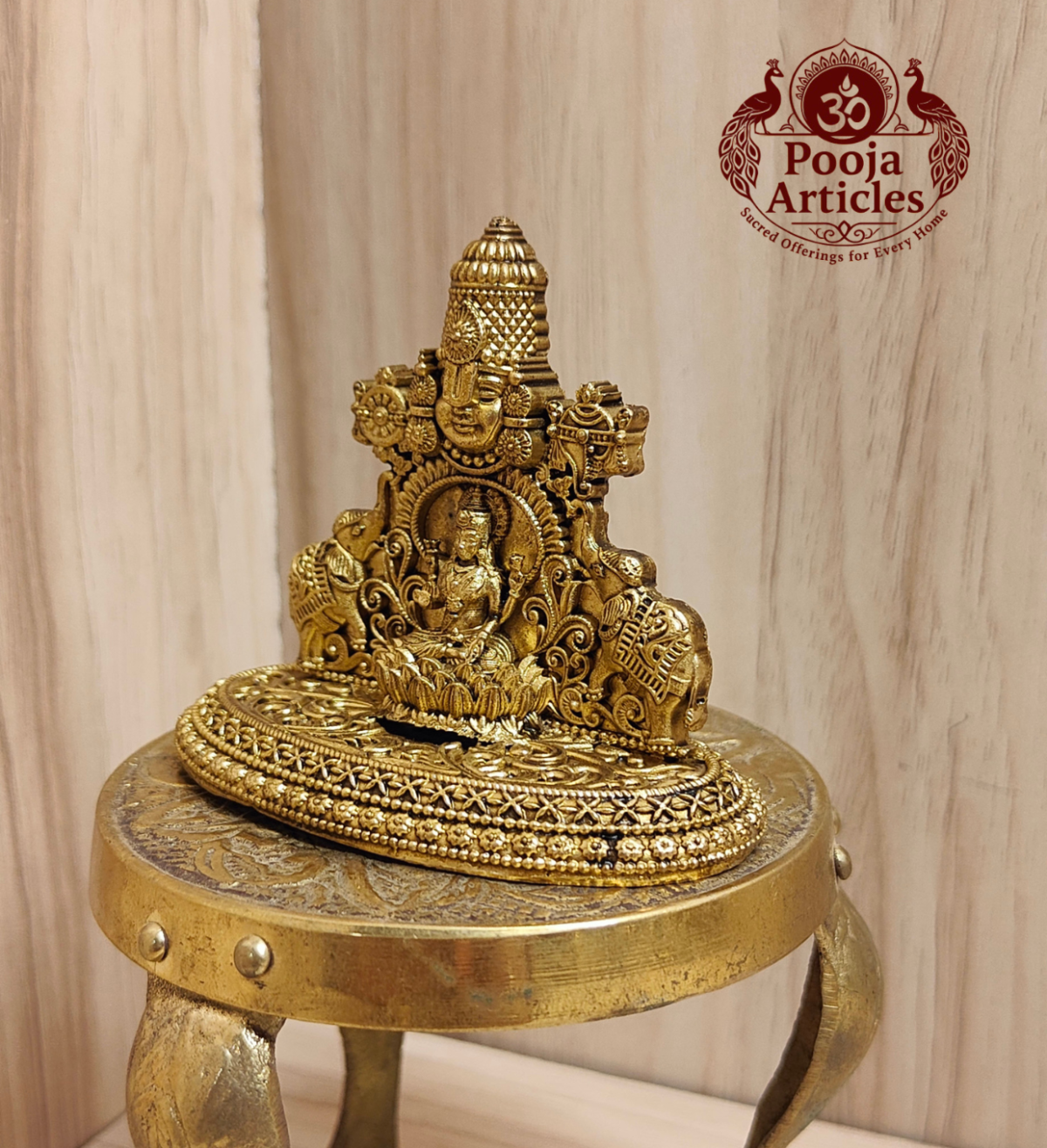 Premium Brass Tirupati Balaji with Gajalakshmi Statue 2.5 Inch - Image 4