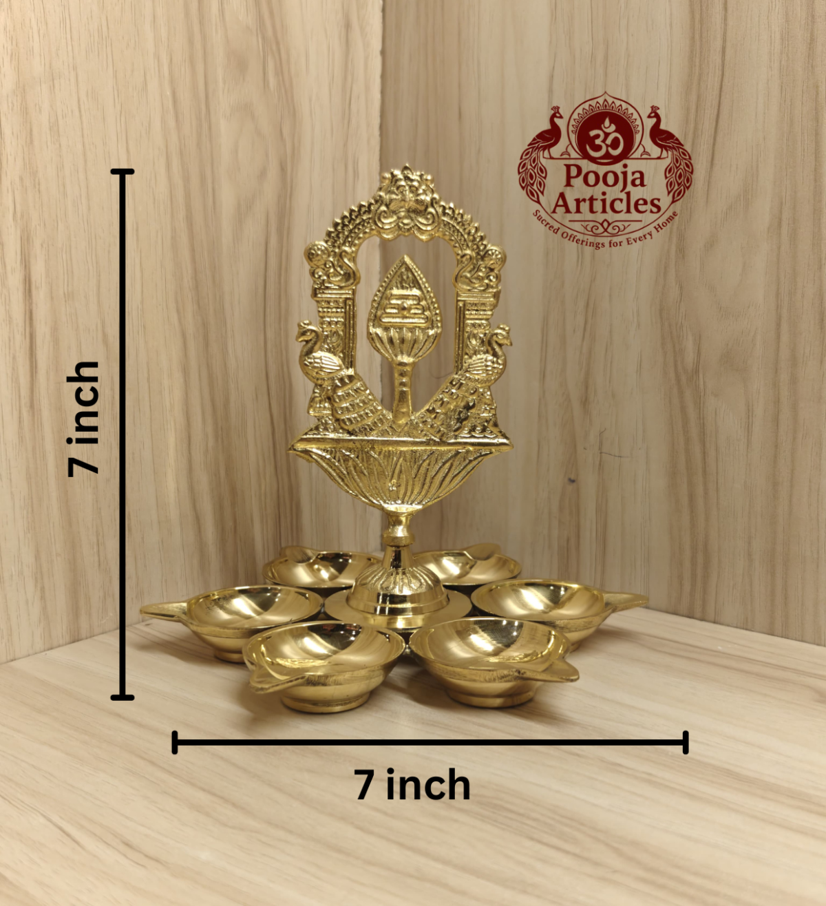 Brass Tiruvachi Vel Arumuga Vilakku 7 Inch