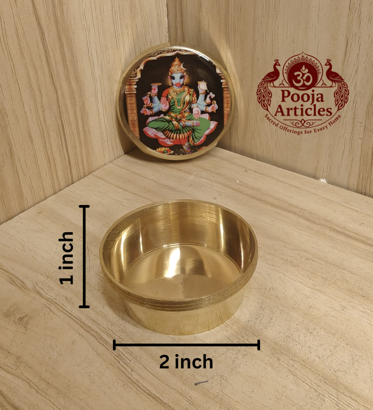 Brass Varahi Kumkum Chimil 2 Inch