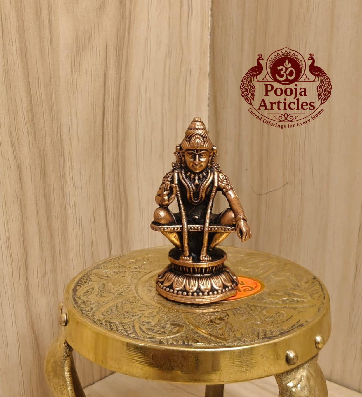 Copper Ayyappan Statue 2.2 Inch
