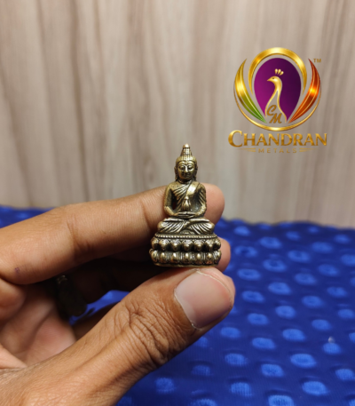 Miniature Brass Buddha Statue 1.5 Inch