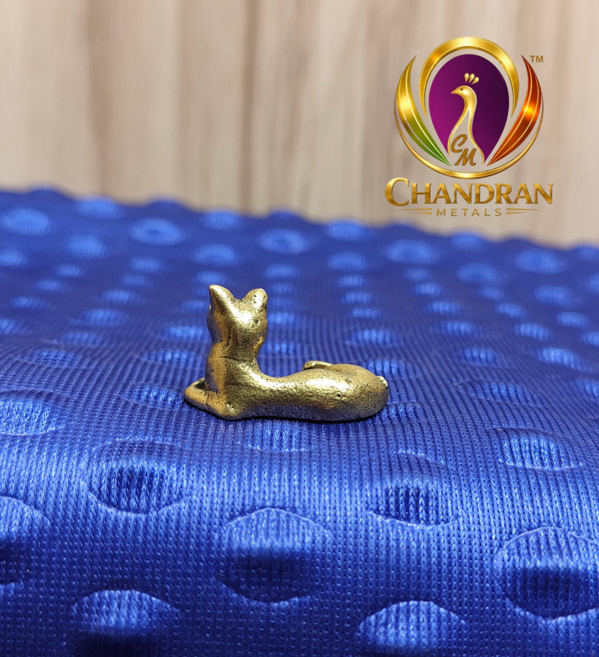 Miniature Brass Cat Figurine 0.5 Inch