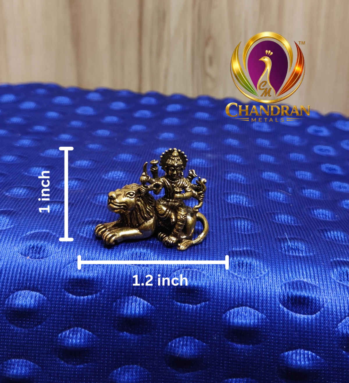 Miniature Brass Durga Devi Statue 1 Inch