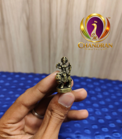 Miniature Brass Durga Devi Statue 1.5 Inch