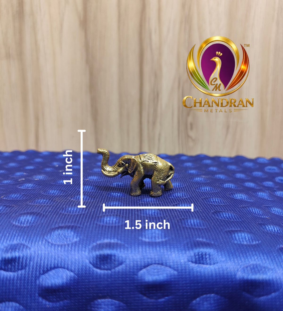Miniature Brass Elephant Statue 1 Inch