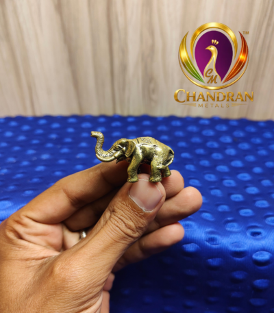Miniature Brass Elephant Statue 1 Inch