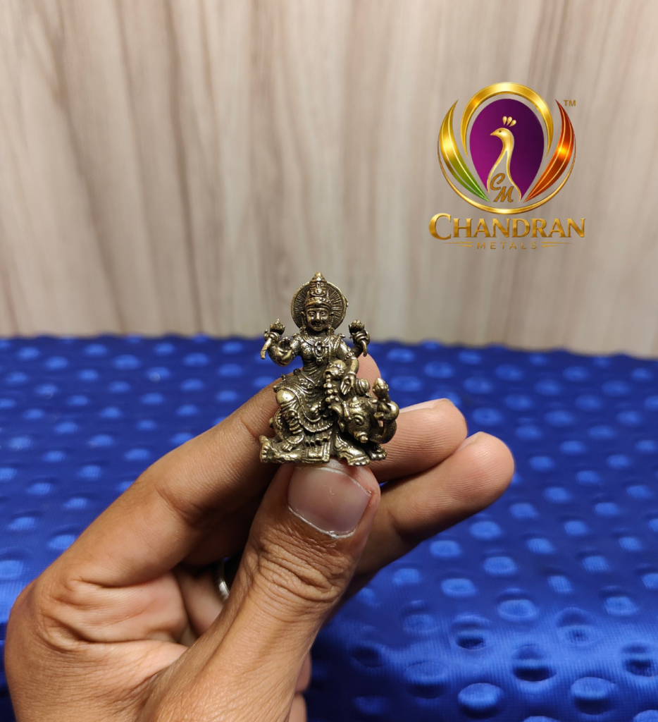 Miniature Brass Gajalakshmi Idol 1.3 Inch