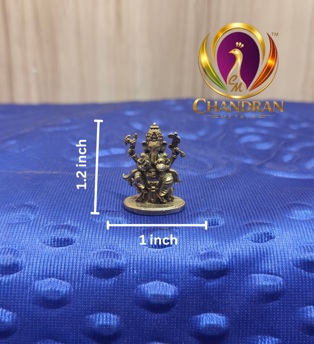 Miniature Brass Ganesh Idol 1.2 Inch