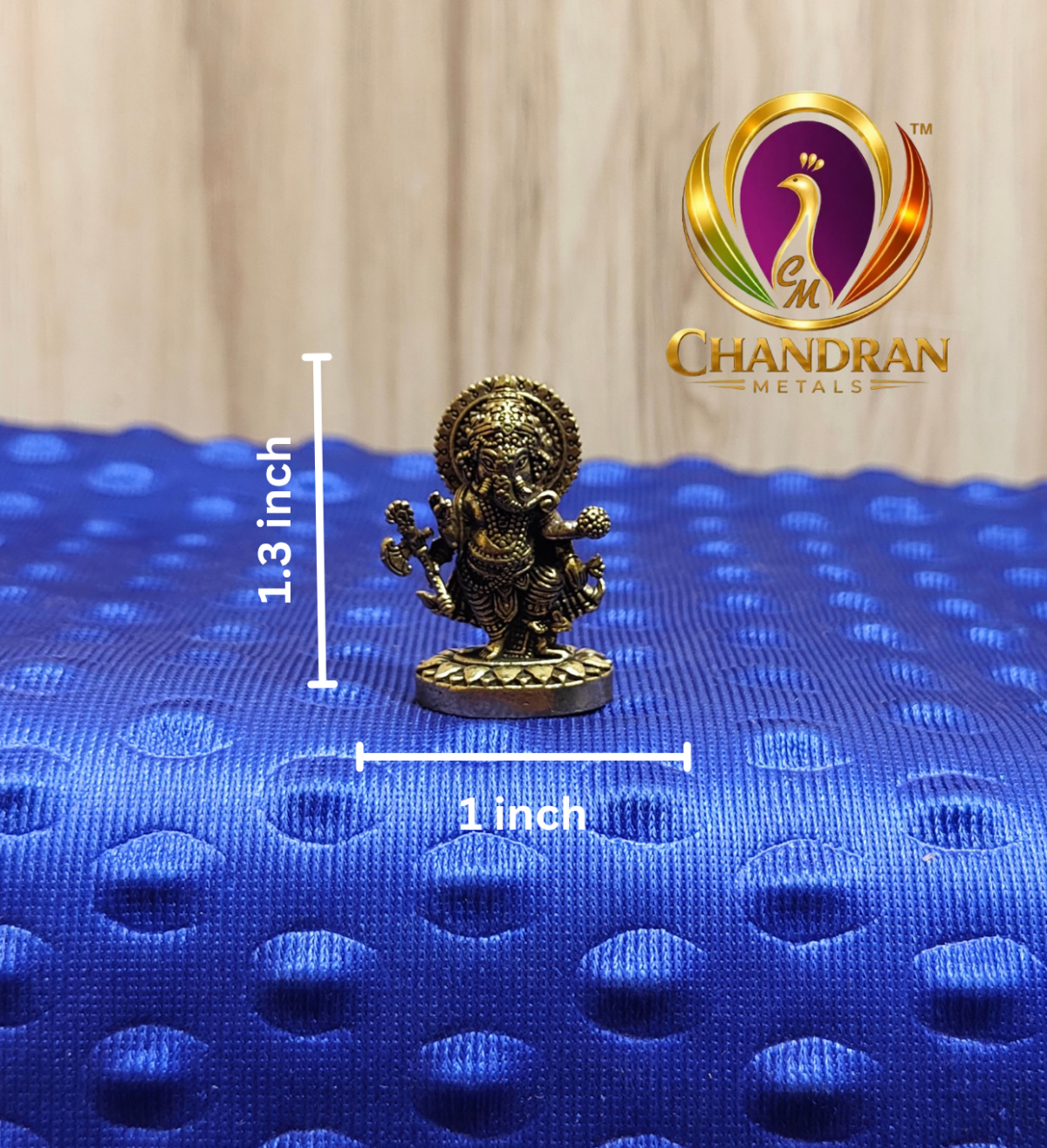 Miniature Brass Ganesh Murti 1.3 Inch