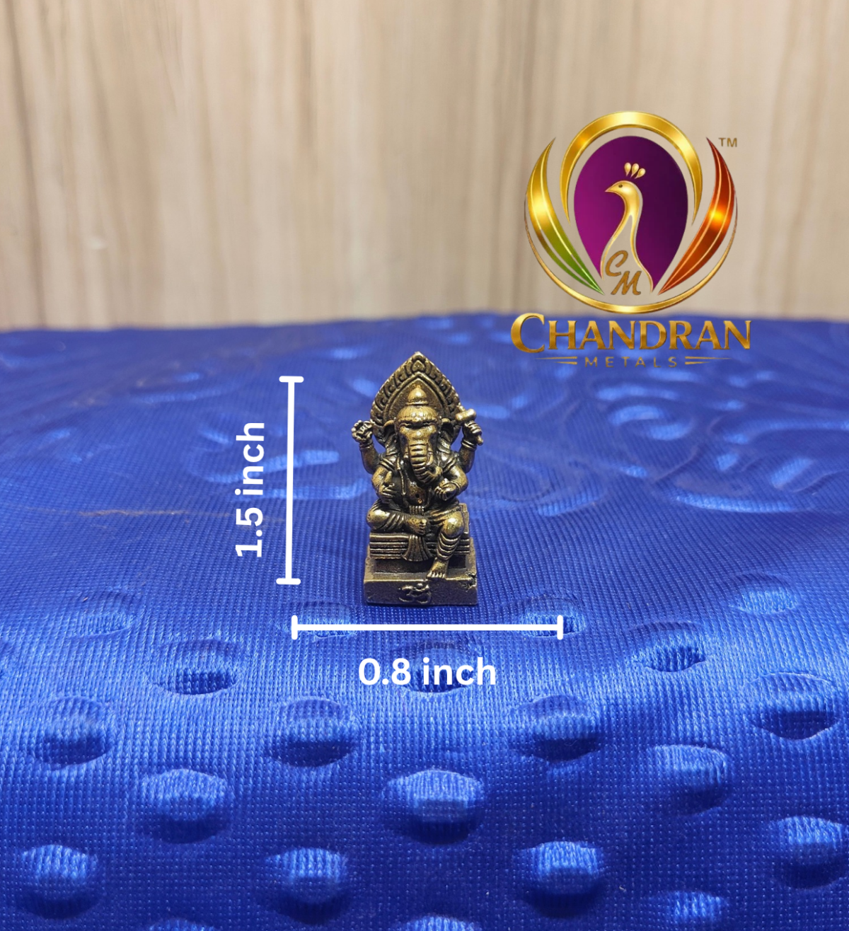 Miniature Brass Ganesh Statue 1.5 Inch