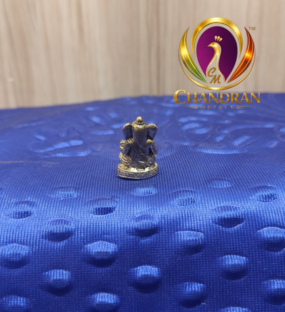 Miniature Brass Ganesha Idol 1.1 Inch