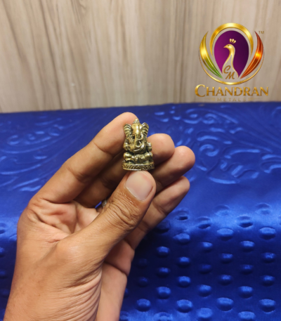 Miniature Brass Ganesha Idol 1.1 Inch