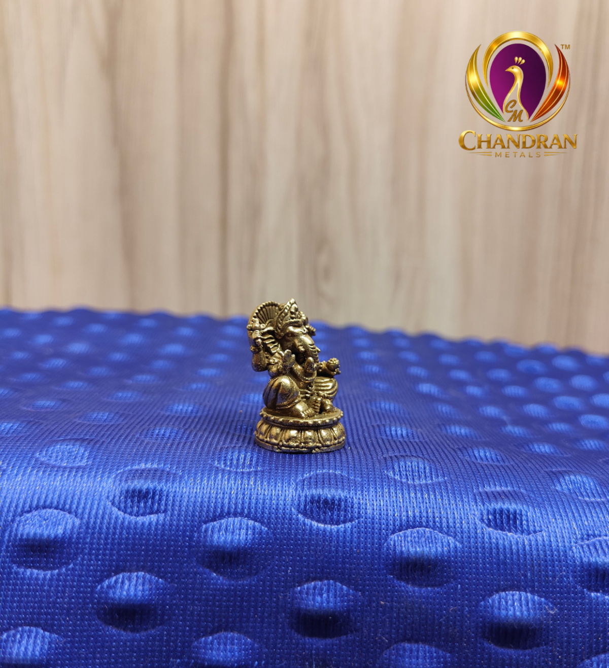 Miniature Brass Ganesha Statue 1.1 Inch