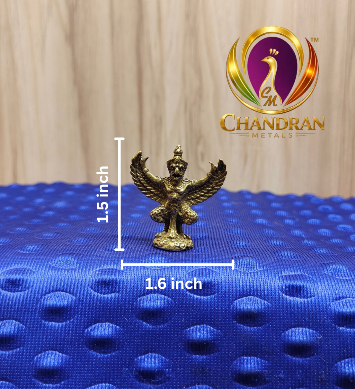 Miniature Brass Garuda Statue 1.5 Inch
