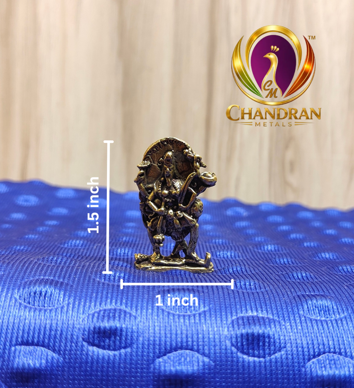 Miniature Brass Goddess Kali Idol 1.5 Inch