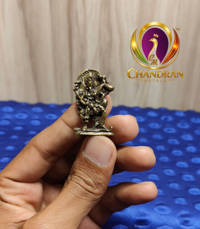 Miniature Brass Goddess Kali Idol 1.5 Inch