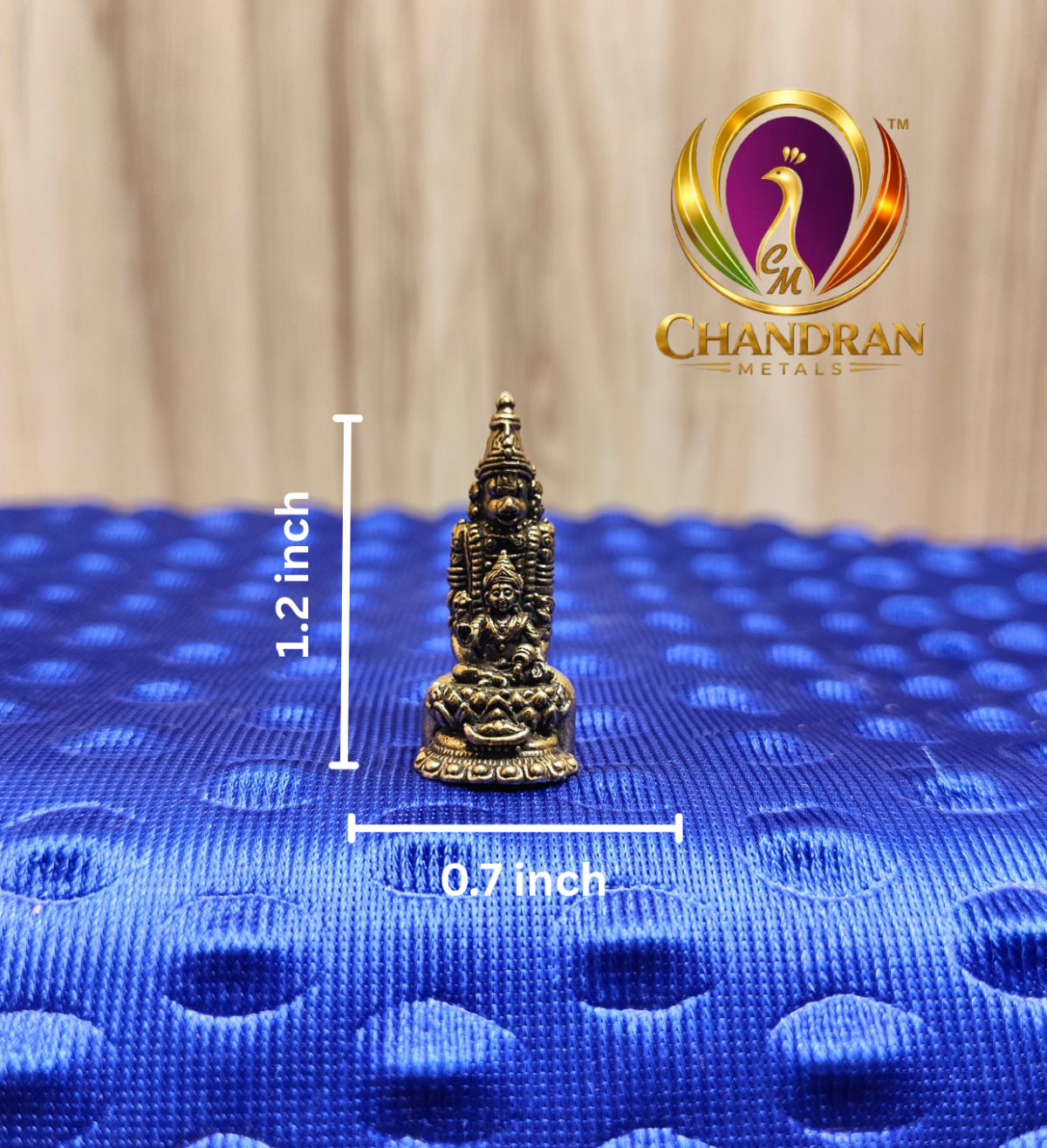 Miniature Brass Hanuman with Lakshmi Statue 1.2 Inch