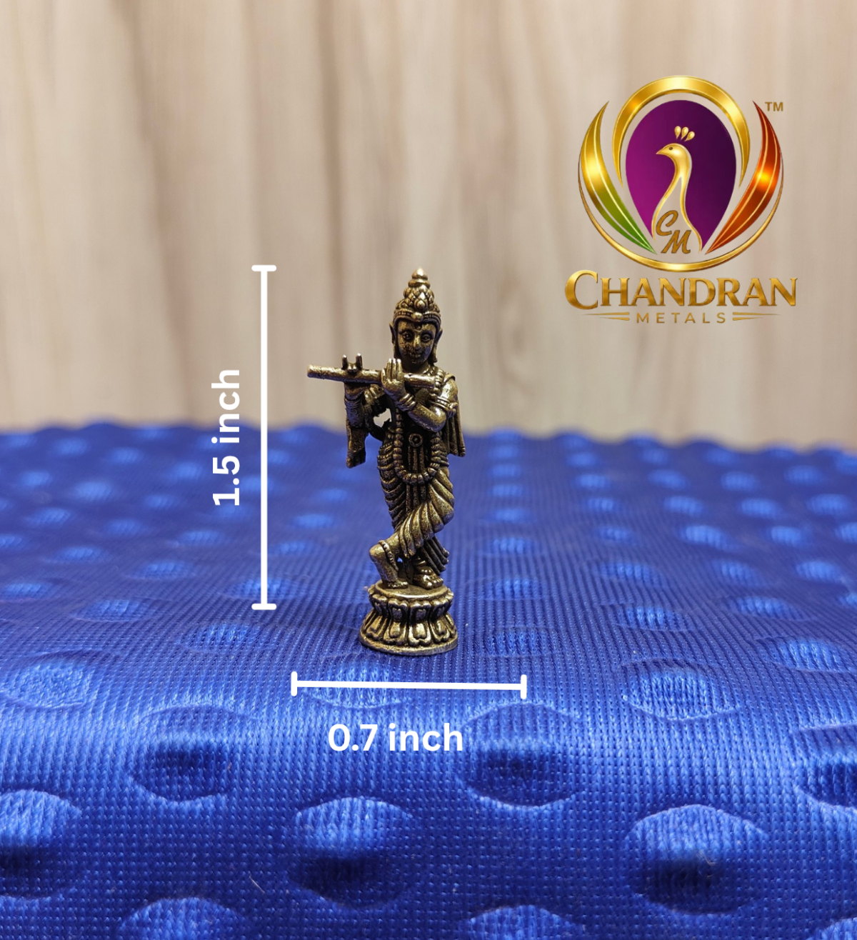 Miniature Brass Krishna Idol 1.5 Inch