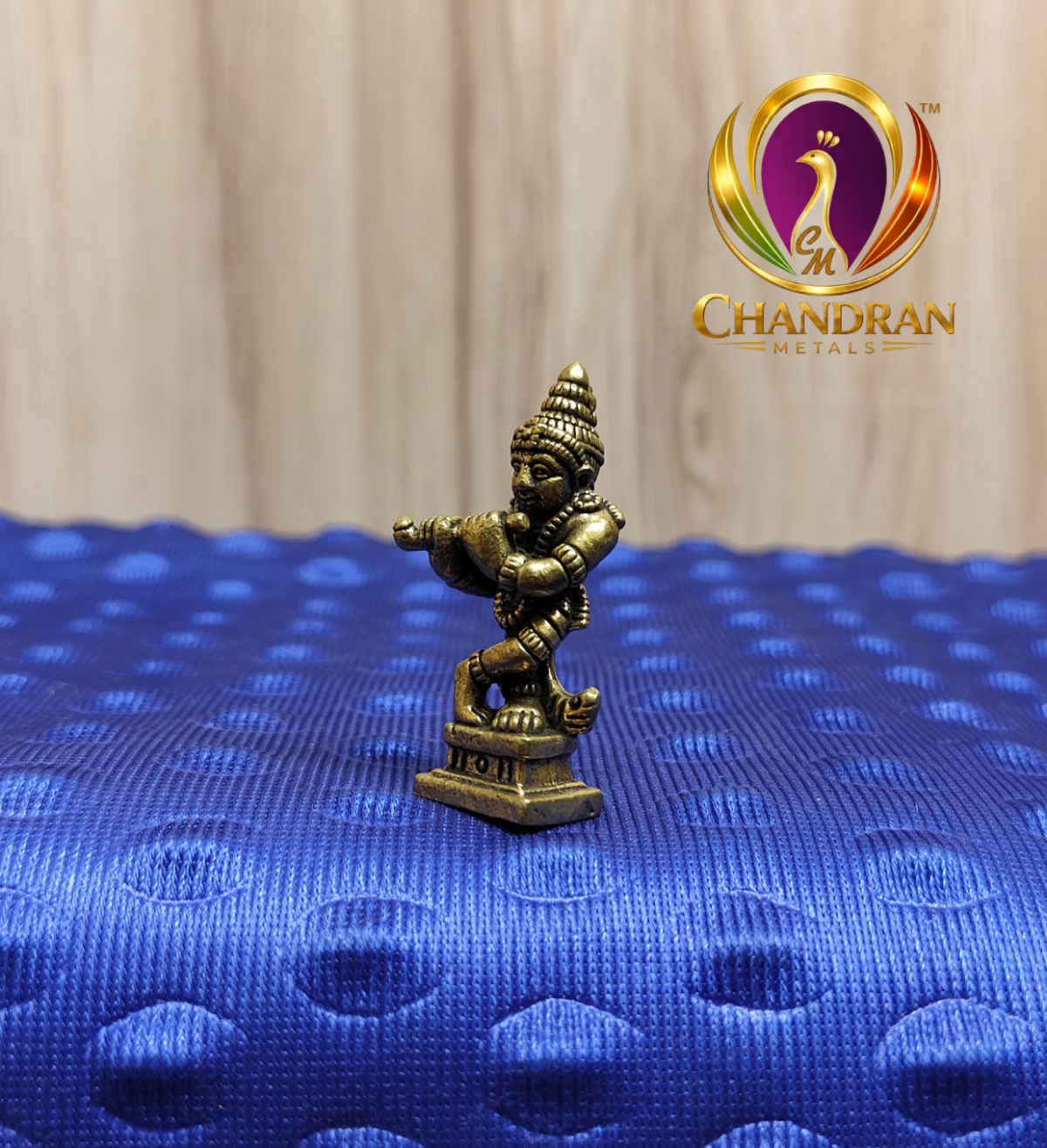 Miniature Brass Krishna Murti 1.6 Inch